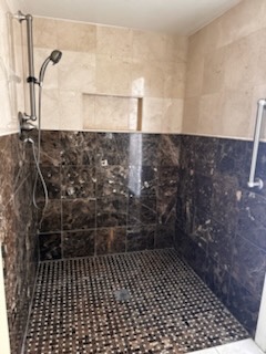 Deep-cleaned tile shower